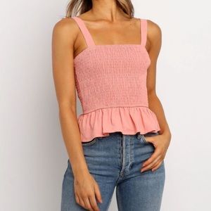 Mauve Pink Babydoll Peplum Top